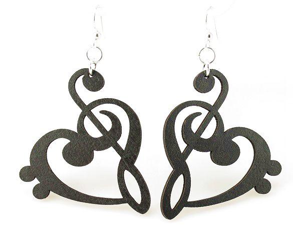 Treble/Bass Clef Heart Earrings