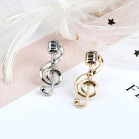 Treble Clef Microphone Pin