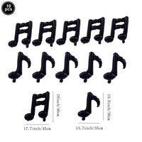 10 Piece Black Music Note Mylar Balloons