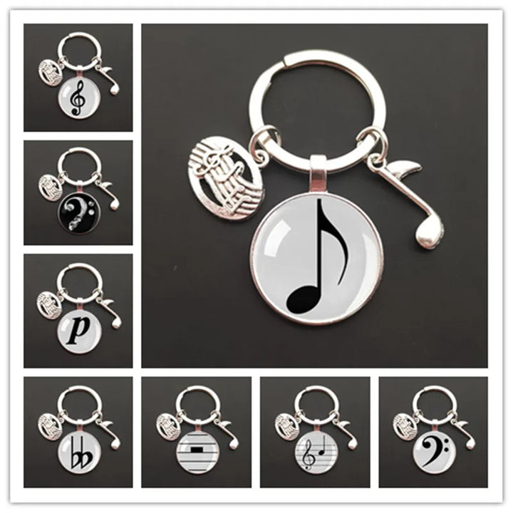 Musical Notes Symbols Keychain