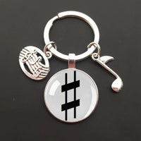 Musical Notes Symbols Keychain